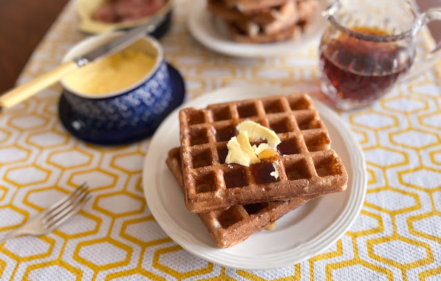 Food Lust People Love: While the sourdough starter in these overnight sourdough cinnamon waffles adds flavor, the addition of buttermilk and baking soda makes them fluffy and light.