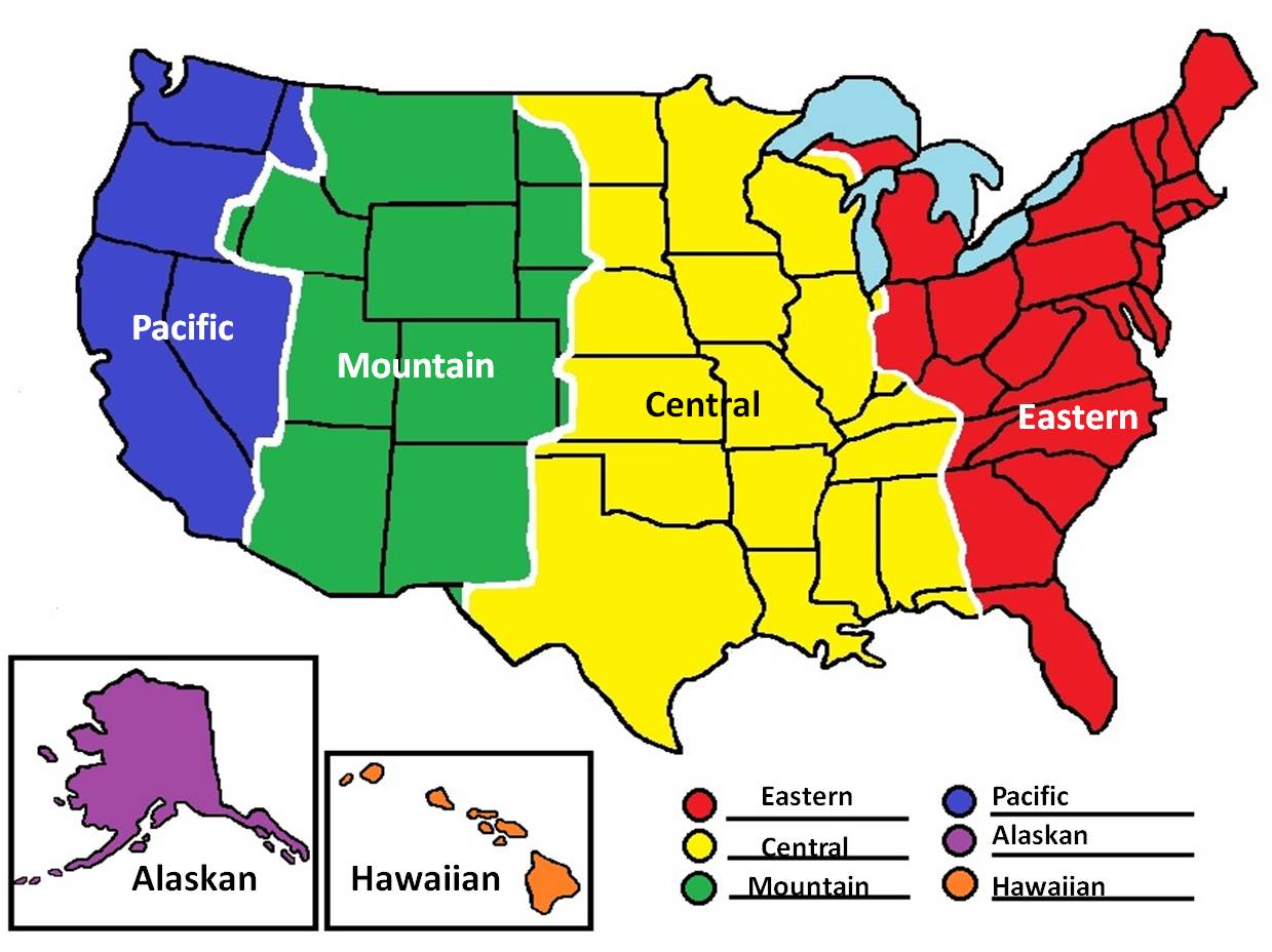 Map United States America Time Zones ... Time Zones United States on us time zone map united states printable Time Zones USA ...