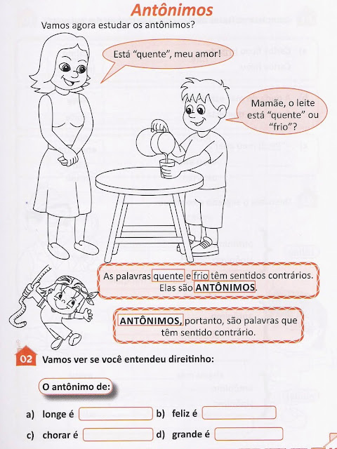 Atividades de sinônimos e antônimos para o ensino fundamental