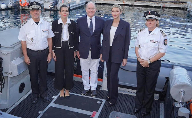 Princess Charlene and Charlotte Casiraghi attended the official launch of new rapid intervention vessel