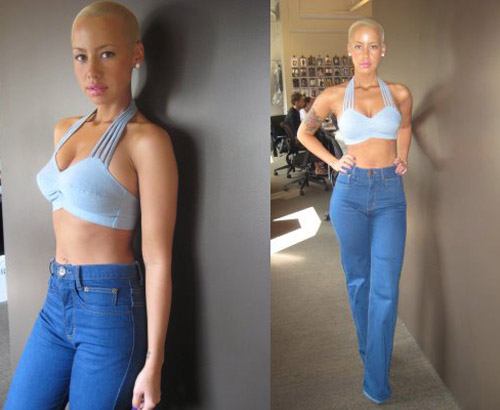 is amber rose with hair. amber rose long hair