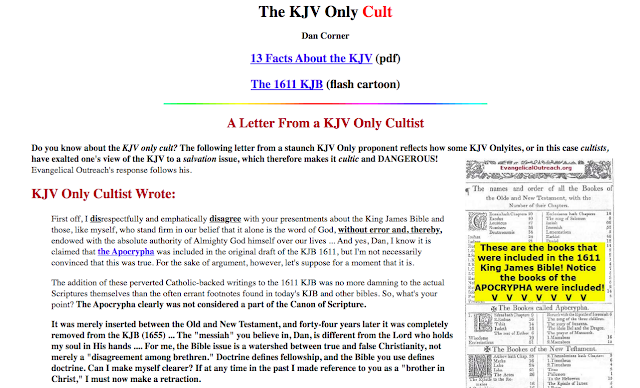 Thirteen Facts About KJV Onlyism By Trinitarian Teacher Dan Corner!