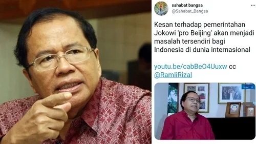 Tuding Pemerintah Pro Beijing, Rizal Ramli: Jokowi Sudah Terpengaruh China