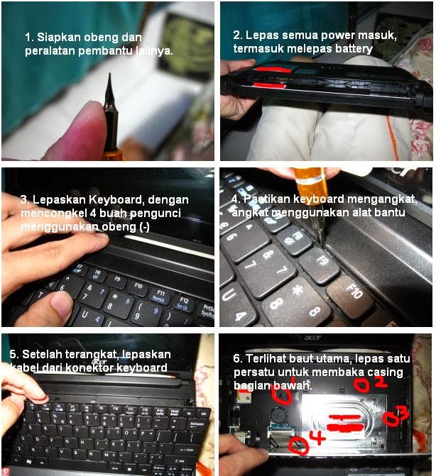 Cara Membongkar Netbook Acer Aspire One D522