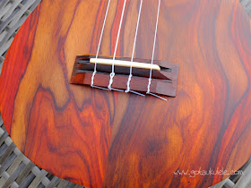 Cocobolo tenor ukulele bridge