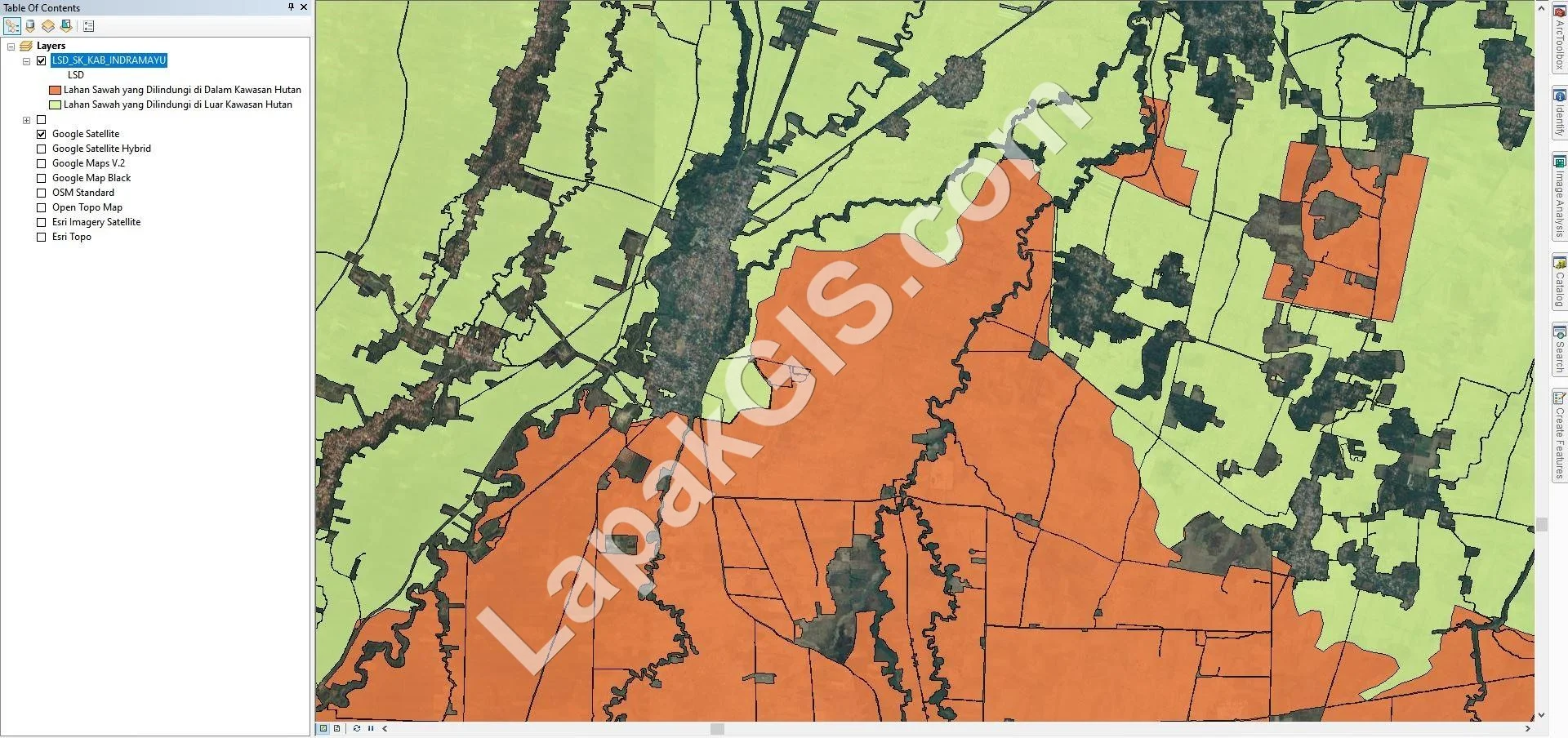 Shapefile Lahan Sawah Dilindungi