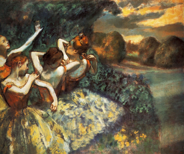 four dancers,edgar degas,ballerinas