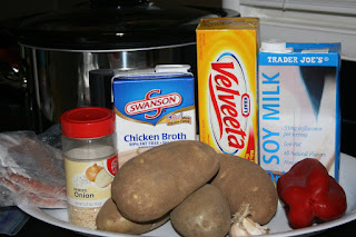 these are the ingredients needed to make cheeseburger soup in the crockpot slow cooker. This is a naturally gluten free version.