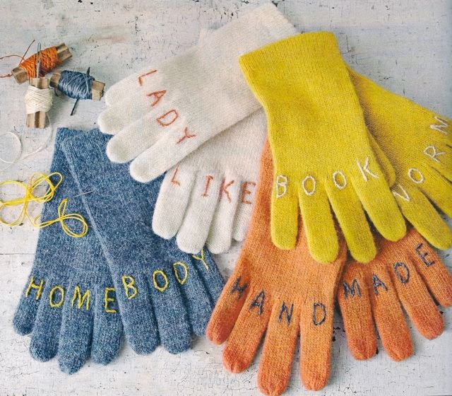 DIY embroidery knuckle tattoo gloves