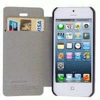 Leather Flip Cover Case iPhone 5 + Credit Card Slot