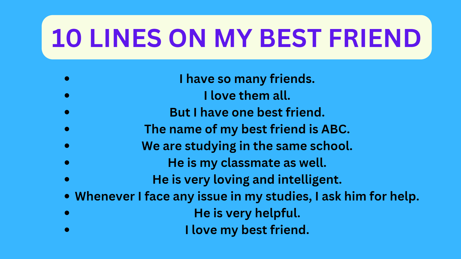 best friend essay in english 10 lines