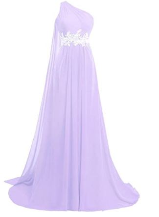 Women's Chiffon Long One Shoulder Prom Dresses 2021 - Evening Formal Gown