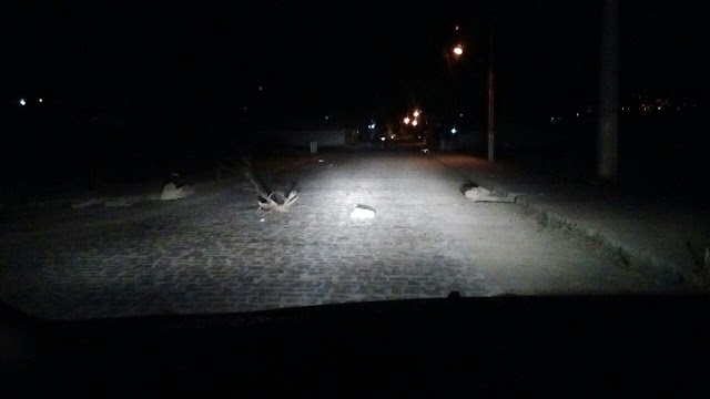 RUA DA LAMA DE BOM CONSELHO TEM PEDRAS ESPALHADAS NO PERÍODO DA NOITE