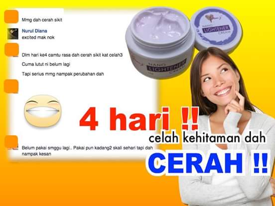 Nano lightener cream dianz pixy