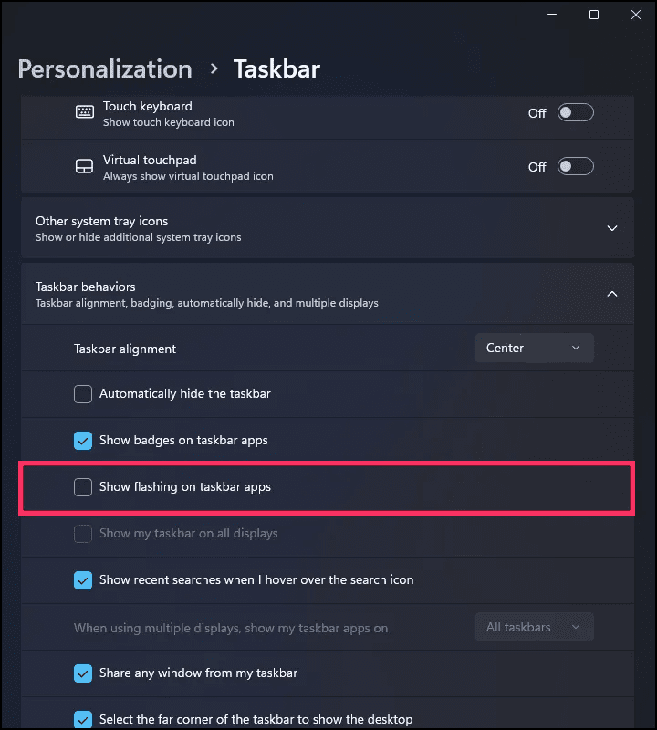 2-Windows-11-Settings-Show-flashing-on-taskbar-apps