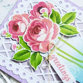 Sunny Studio Stamps: Everything's Rosy Frilly Frames Vintage Jar Greetings Card by Lexa Levana 