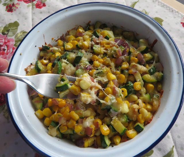 Cheesy Zucchini & Corn Bake