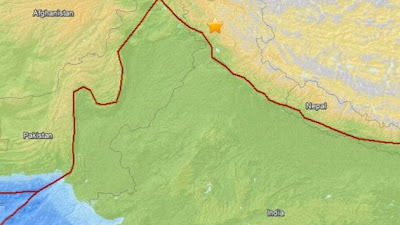 Epicentro sismo 5,4 grados, India, 02 de Agosto 2013