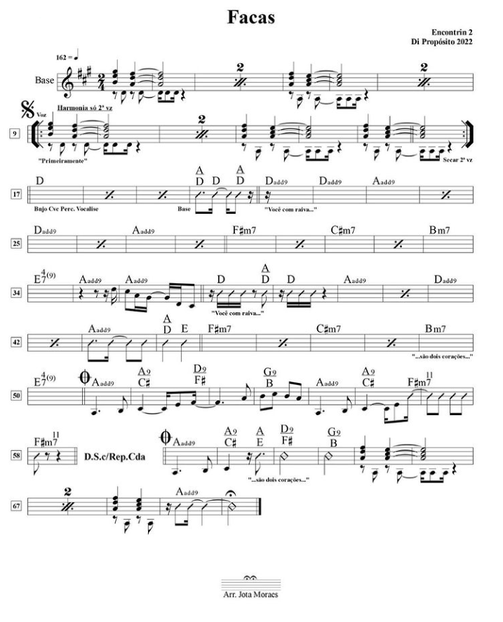 Partitura - Di Propósito - Facas