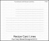 Our Daily Bread designs stamps, Recipe Card Lines