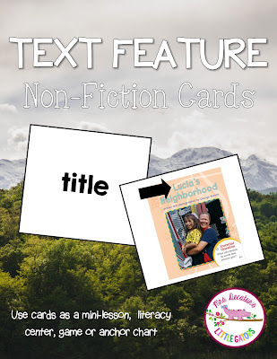 non fiction text feature cards game anchor chart 