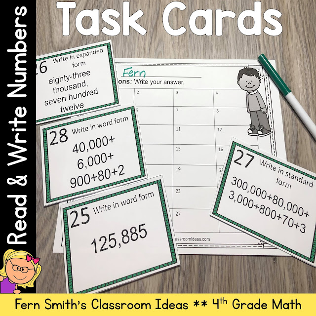 Click Here to Download this 4th Grade Math Read and Write Numbers Task Cards To Use in Your Classroom Today!