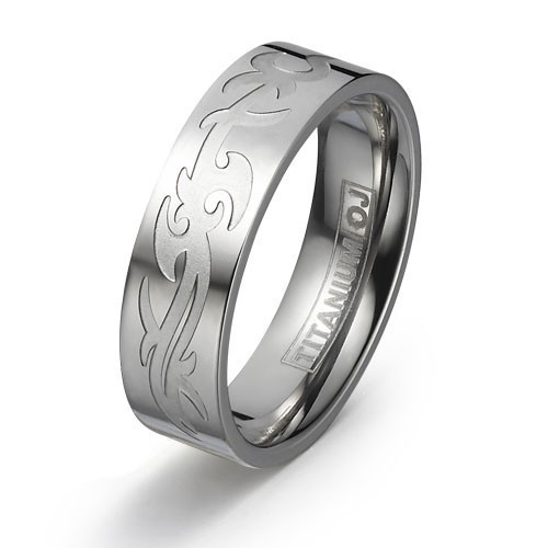 Like the ring on this one with a carving of tribes or floral wedding ring 