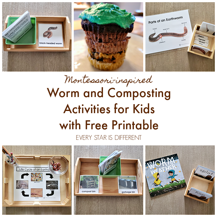 Montessori-inspired Worm and Composting Activities for Kids with Free Printables