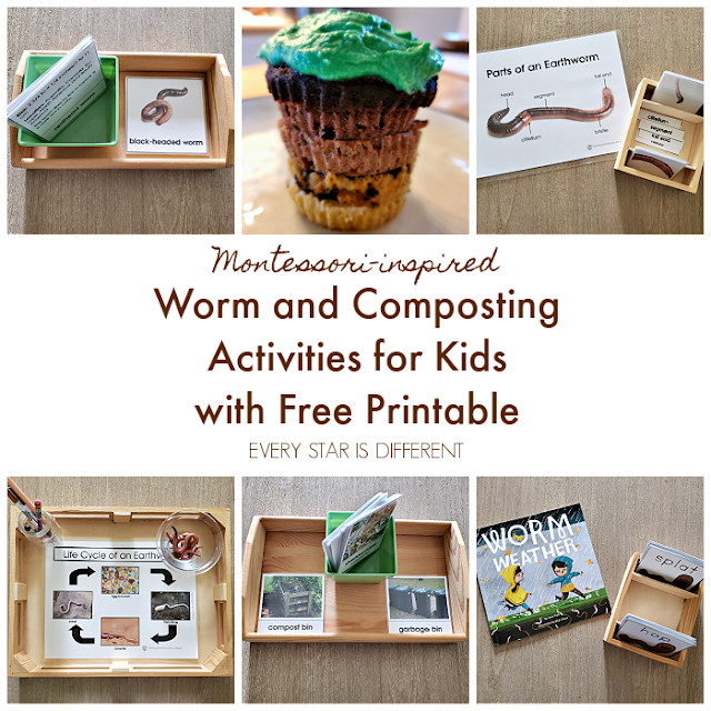 Montessori-inspired Worm and Composting Activities for Kids with Free Printable