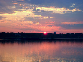 The setting sun at White Rock Lake, Dallas, TX