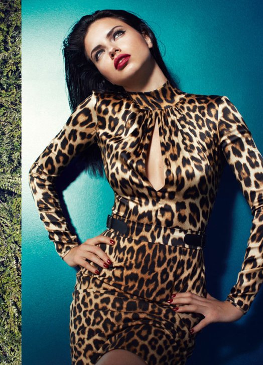 adriana lima cheetah print dress