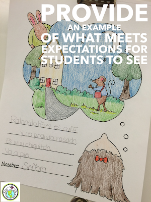 Expectations presented visually for students to support their self reflection