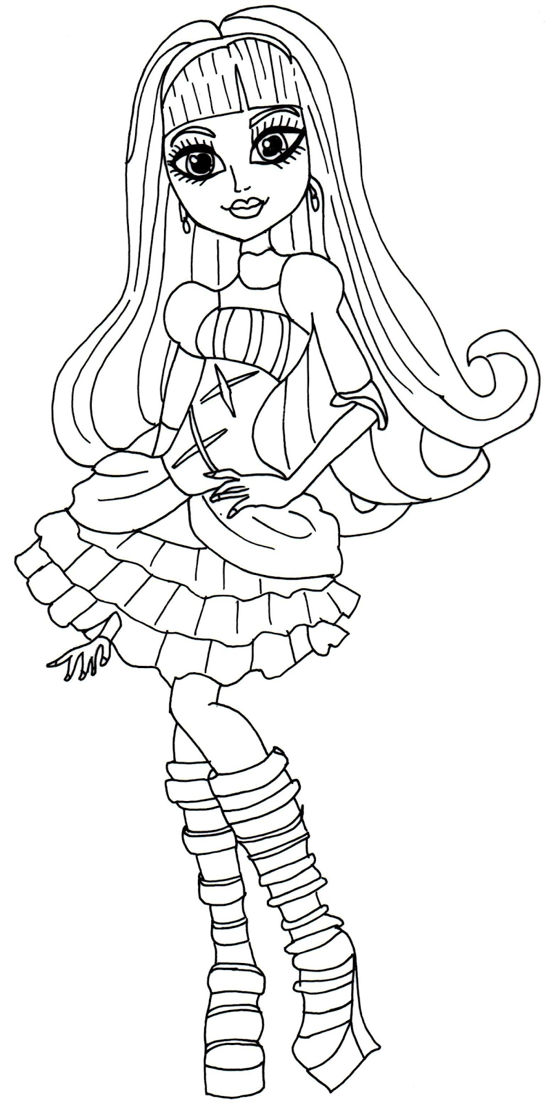 Free printable monster high Elissabat aka Veronica Von Vamp coloring page