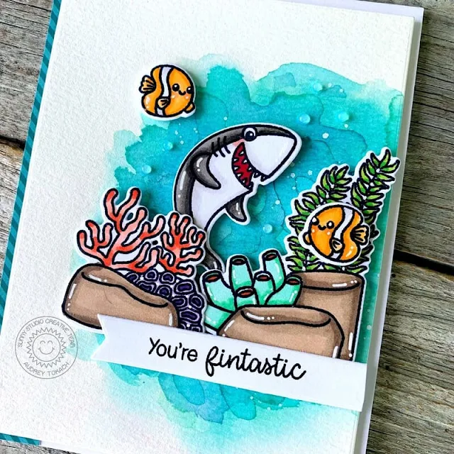 Sunny Studio Stamps: Ocean View Card by Audrey Tokach (featuring Ocean View)