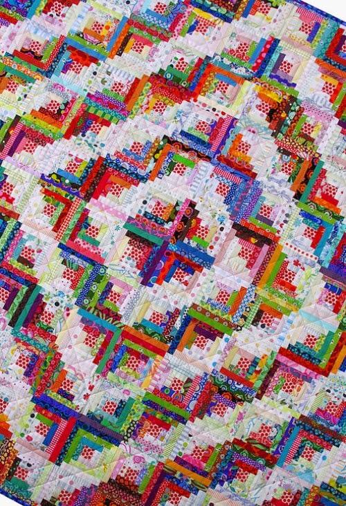 Scrappy Log Cabin Quilt