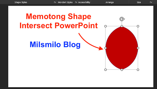 Cara memotong shape di powerpoint, cara potong shape pada powerpoint, cara intersect shape powerpoint dan subtract shapes powerpoint
