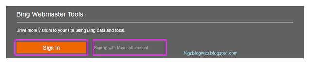 Tahap daftar blog ke bing webmaster tools