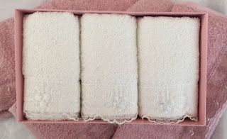  Cotton Box 3 lü Gipürlü Havlu Seti Krem