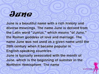 meaning of the name "June"