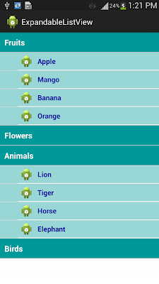 Expandable ListView 