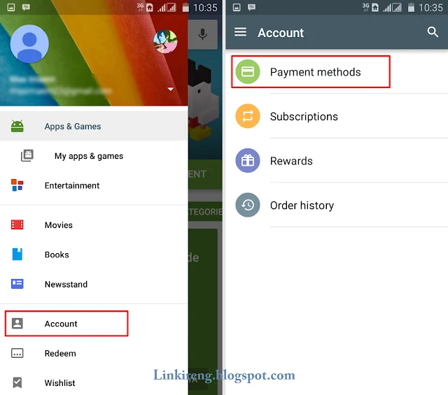 Setting payment methods
