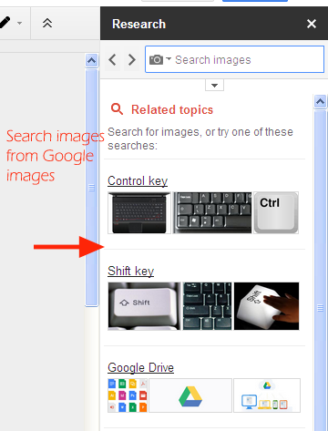 Search images from Google images