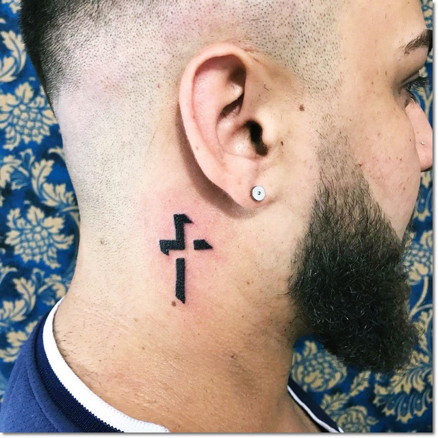 cross tattoo ideas, neck tattoo design, men tattoo