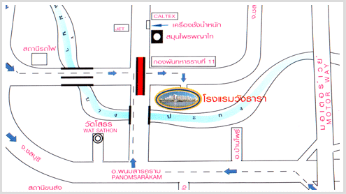 แผนที่การเดินทางไปโรงแรม