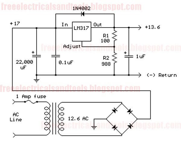 Free Schematic Diagram Variable Voltage Regulator Circuit