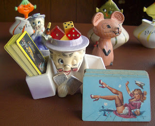 Holt Howard collectible Drunk Lady Grandma 1959 bakelite dice vintage pinup Las Vegas Golden Nugget Casino playing cards