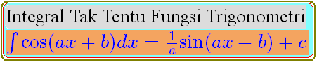 Integral Tak Tentu Fungsi Trigonometri