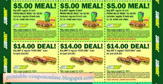 Free Printable Subway Coupons