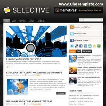 Selective blog template. template image slider blog. magazine blogger template style. wordpress theme to blogger