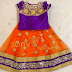 Orange and Purple Kundan Skirt